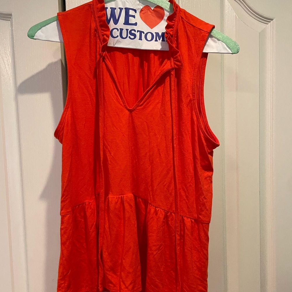 J crew orange sleeveless blouse size XS